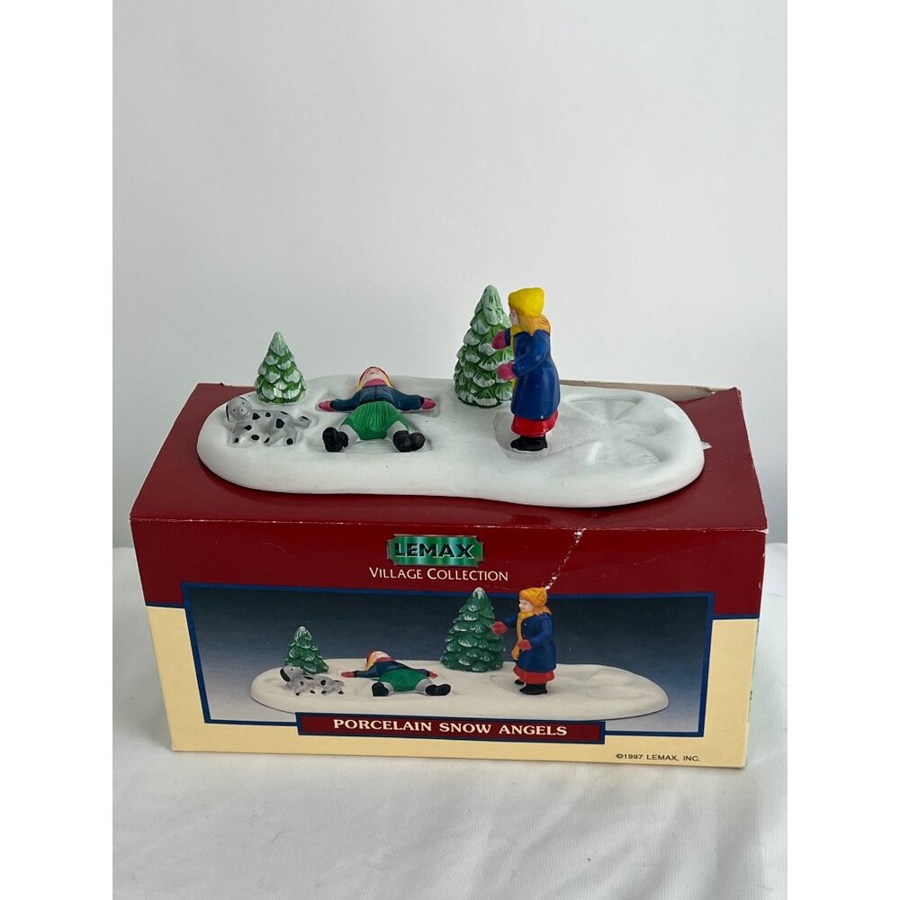 Lemax Village Collection Porcelain Snow Angels Collectible Figurine Scene